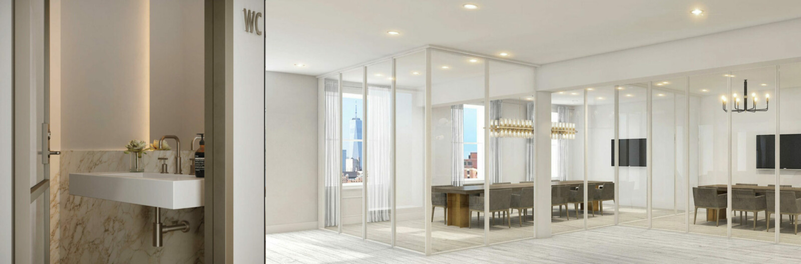 Rendering of an interior office space at 132 West 14th Street